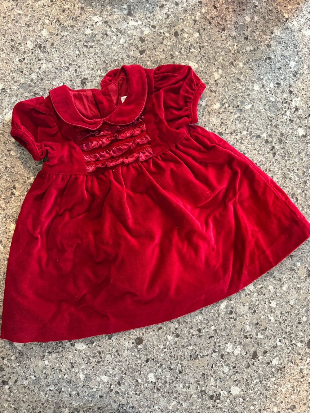 NWT Vintage The Children’s Place Red Velvet Christmas Dress 6-9M